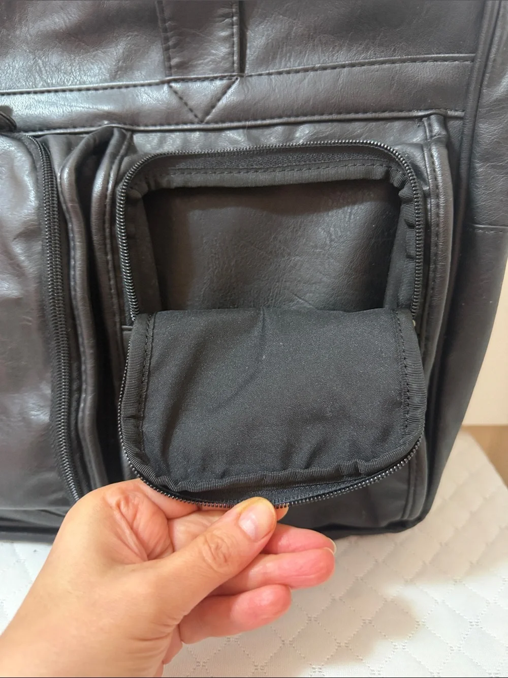 Pebble Beach Black Leather Briefcase with Embroidered U.S. Like New or New.